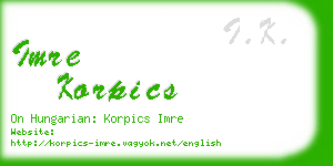 imre korpics business card